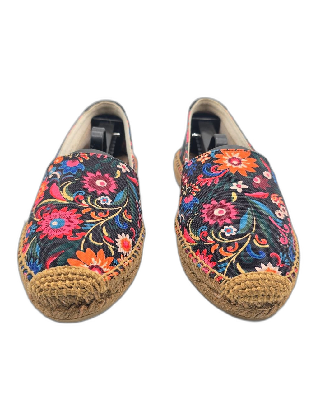 Boden Black Multi Floral Espadrilles Everyday Wear Comfy Bold Color Sz 37 (6.5)